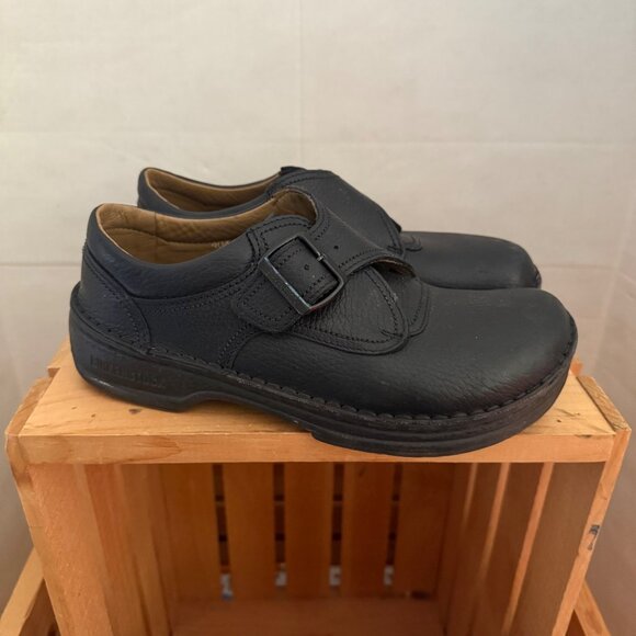 Birkenstock Mens Size 40 US 7-7.5 Black Leather Buckle Strap Trent Loafer Shoes - Picture 7 of 16